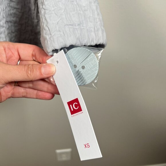 IC Connie K Crinkle Jacket Size XS Silver Gray Asymmetric Artsy Art to Wear - Picture 5 of 11